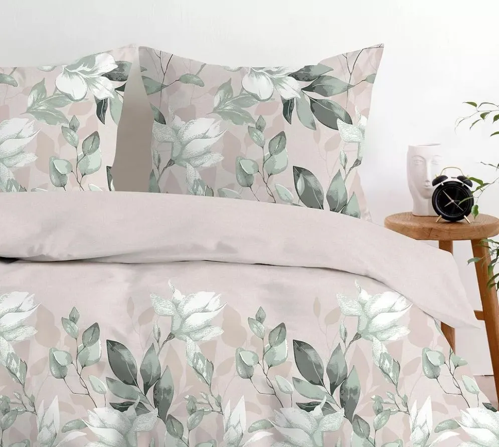 Pościel 100% Bawełniana Greno Premium Zoi 160x200 Beżowa  MIRAT.