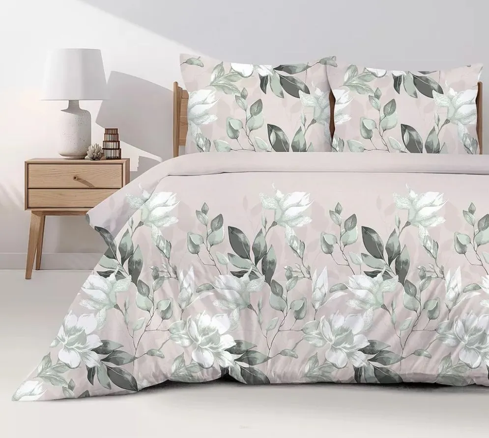 Pościel 100% Bawełniana Greno Premium Zoi 160x200 Beżowa  MIRAT.