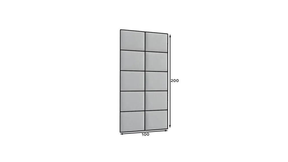 Zestaw 10 paneli tapicerowanych SQUARE 100x200 szary dekoracyjny I sklep meblowy MIRAT.