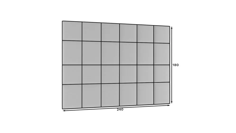 Zestaw 24 paneli tapicerowanych SQUARE 240x180 jasnoszary do salonu I sklep meblowy MIRAT.