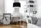 Lampa wisząca HOME 50 czarna/biała duża do kuchni | MIRAT. w stylu kolekcja