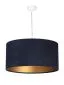 Lampa wisząca HOME 50 granatowa/złota w kształcie walca polskiej produkcji | MIRAT.