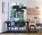 Lampa wisząca HOME 40 granatowa/złota welurowa do salonu | MIRAT.