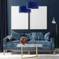 Lampa wisząca HOME 50 niebieska/złota w stylu glamour | MIRAT.