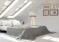 Lampa stojąca HOME 50 szara/złota/sosna na trójnogu | MIRAT.