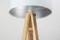 Lampa stojąca HOME 50 biała/srebrna/sosna do salonu | MIRAT.