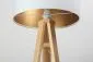 Lampa stojąca HOME 40 biała/złota/sosna na drewnianej podstawie | MIRAT.