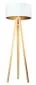 Lampa stojąca HOME 50 biała/złota/sosna podłogowa welurowa | MIRAT.