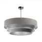 Lampa wisząca TRIO MIX szara/srebrna dwukolorowa welurowa | MIRAT. w stylu kolekcja