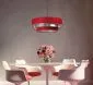 Lampa wisząca TRIO MIX czerwona/srebrna satynowa ręcznie robiona | MIRAT. w stylu kolekcja