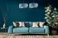Lampa wisząca GEMSTONE błękitna/złota dwukolorowa do salonu | MIRAT. w stylu kolekcja