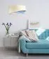 Lampa wisząca BEIGE beżowa/niebieska/biała trzykolorowa | MIRAT. w stylu kolekcja