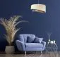 Lampa wisząca BEIGE beżowa/niebieska/złota do salonu | MIRAT. w stylu kolekcja