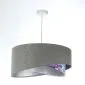 Lampa wisząca GRAY FLOWER szara/srebrna asymetryczna podwójny abażur | MIRAT. w stylu kolekcja