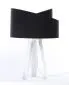 Lampa stołowa GEMSTONE czarna/złota/biała na drewnianej podstawie | MIRAT.
