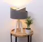 Lampa stołowa GEMSTONE szara/złota/biała do sypialni | MIRAT.