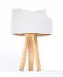 Lampa stołowa GEMSTONE biała/złota/sosna w stylu glamour | MIRAT.