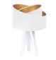 Lampa stołowa GEMSTONE biała/złota/biała nocna welurowa | MIRAT.
