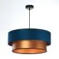 Lampa wisząca DOUBLE BLUE 50 granatowa/miedziana w kształcie walca | MIRAT. w stylu kolekcja