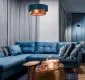 Lampa wisząca DOUBLE BLUE 60 granatowa/miedziana do salonu | MIRAT. w stylu kolekcja