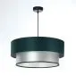 Lampa wisząca DOUBLE GREEN 50 zielona/srebrna w kształcie walca | MIRAT. w stylu kolekcja