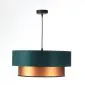 Lampa wisząca DOUBLE GREEN 40 zielona/miedziana z podwójnym abażurem | MIRAT. w stylu kolekcja