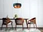 Lampa wisząca DOUBLE GREEN 40 zielona/miedziana z podwójnym abażurem | MIRAT. w stylu kolekcja