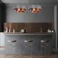 Lampa wisząca DOUBLE GRAY 50 szara/miedziana elegancka w stylu glamour | MIRAT. w stylu kolekcja