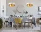 Lampa wisząca DOUBLE CREAM 60 kremowa/złota do jadalni | MIRAT. w stylu kolekcja