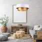 Lampa wisząca DOUBLE WHITE 50 biała/złota w stylu glamour | MIRAT.