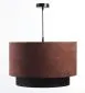 Lampa wisząca DOUBLE ZAMSZ 50 bordowa/czarna w kształcie walca | MIRAT.