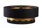 Lampa wisząca DOUBLE ELEGANT 40 czarna/złota z podwójnym abażurem | MIRAT.