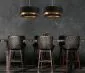 Lampa wisząca DOUBLE ELEGANT 60 czarna/złota na 1 żarówkę | MIRAT.