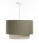 Lampa wisząca ERUTAN DOUBLE RATTAN 50 zielona/kremowa z rattanową blendą I sklep meblowy MIRAT.
