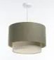 Lampa wisząca ERUTAN DOUBLE RATTAN 40 zielona/kremowa w stylu boho I sklep meblowy MIRAT.