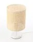 Lampa stołowa BOHO MIDI WHITE rattan naturalny na metalowej nodze | MIRAT. w stylu kolekcja