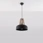 Lampa wisząca CASCO czarna/naturalne drewno | sklep MIRAT kolekcja casco