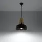 Lampa wisząca CASCO czarna/naturalne drewno | sklep MIRAT kolekcja casco