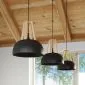 Lampa wisząca CASCO czarna/naturalne drewno | sklep MIRAT kolekcja casco