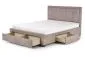 Łóżko EVORA 160x200 beżowe pikowane z szufladami | MIRAT. styl GLAMOUR