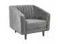 Fotel ASPREY VELVET 1 szary tapicerowany z przeszyciami | MIRAT. styl GLAMOUR, VINTAGE kolekcja ASPREY