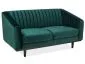 Zielona sofa tapicerowana tkaniną aksamitną z pikowanym oparciem ASPREY VELVET 2