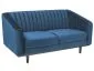 Granatowa sofa tapicerowana tkaniną aksamitną w stylu retro ASPREY VELVET 2