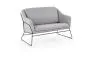 Szara sofa tapicerowana tkaniną masywna na delikatnych nogach metalowych malowanych proszkowo na kolor czarny Soft 2 XL Halmar