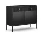Komoda MAGGIORE 2D2S 104 czarna mat glamour I sklep meblowy MIRAT. styl GLAMOUR, RYFLOWANY kolekcja MAGGIORE