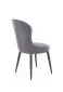 Krzesło K366 VELVET szare z przeszyciami tapicerowane aksamitem | MIRAT. styl GLAMOUR