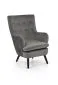 Fotel RAVEL VELVET szary/czarny tapicerowany aksamitem | MIRAT.