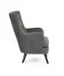 Fotel RAVEL VELVET szary/czarny tapicerowany aksamitem | MIRAT.