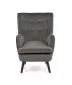 Fotel RAVEL VELVET szary/czarny tapicerowany aksamitem | MIRAT.