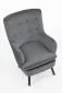 Fotel RAVEL VELVET szary/czarny tapicerowany aksamitem | MIRAT.